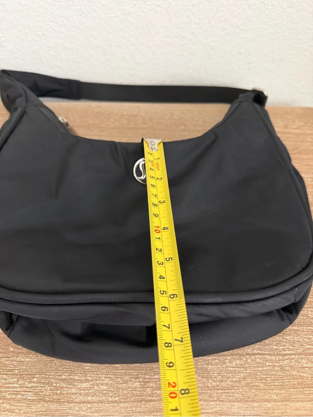 Lululemon City Essentials Shoulder Bag Black/Silver Crescent Shape Purse